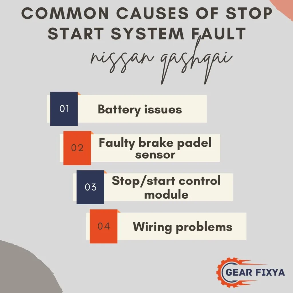 Common Causes of stop start system fault nissan qashqai