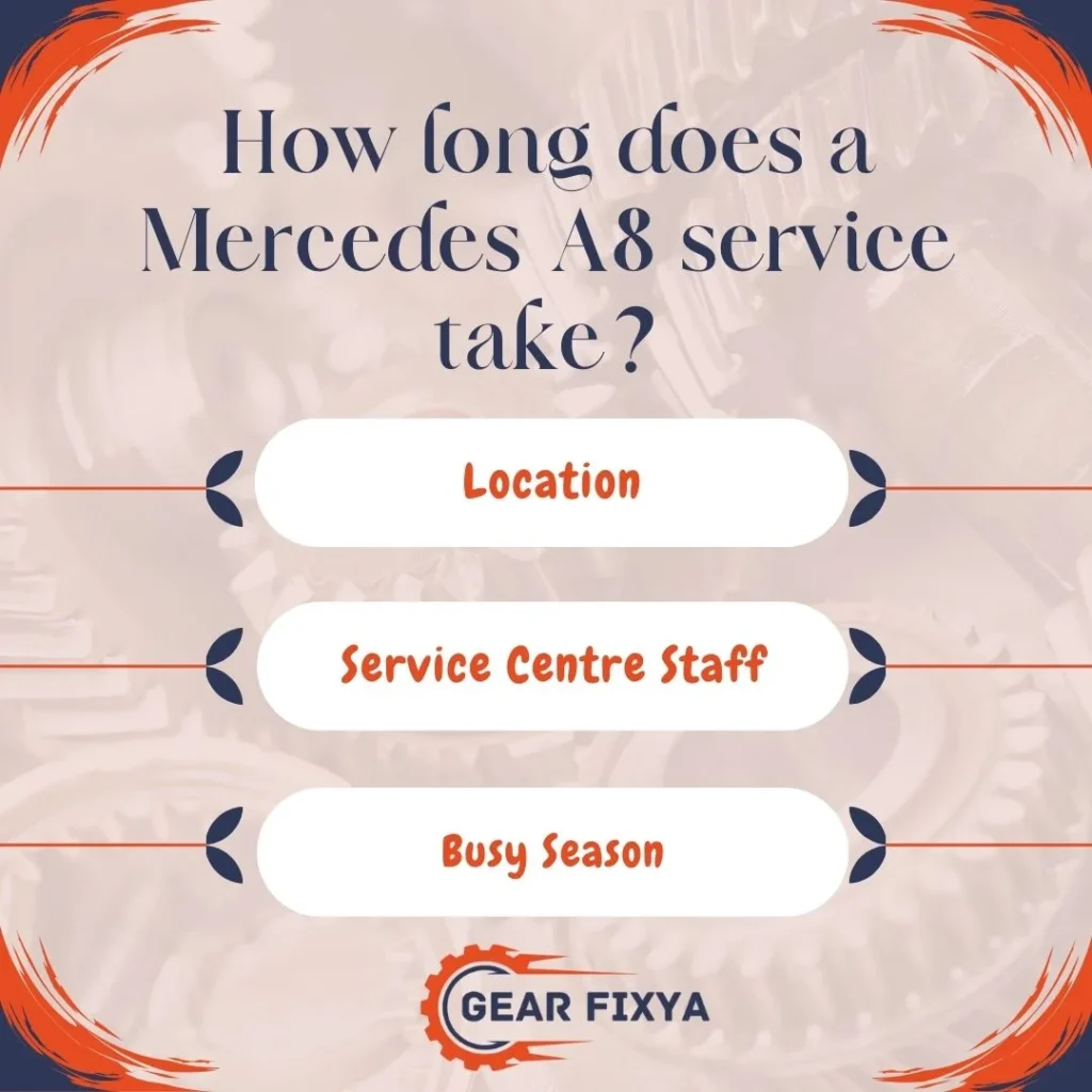 How long does a Mercedes A8 service take