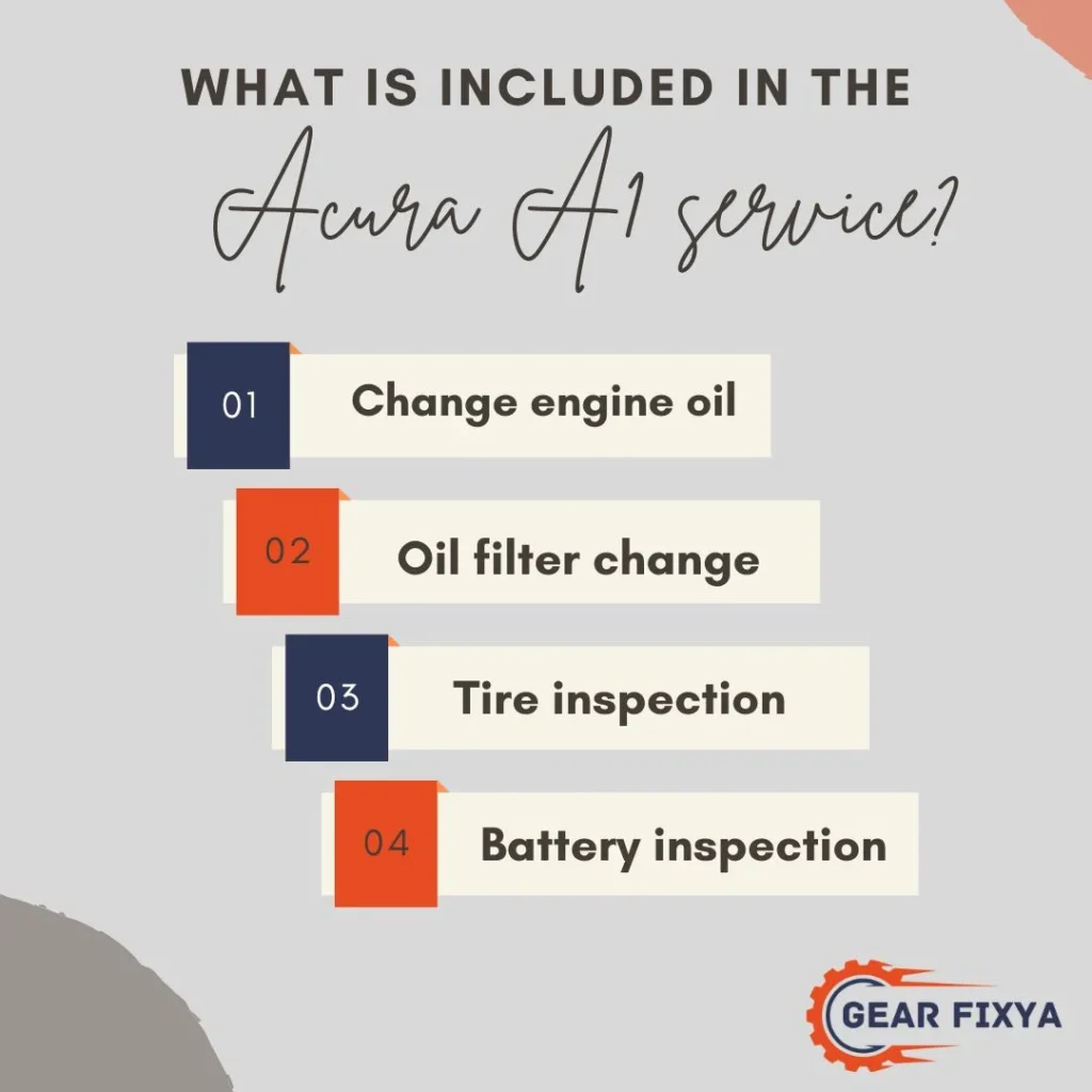 What is included in the Acura A1 service?